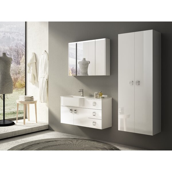 Wall hung deals linen cabinet